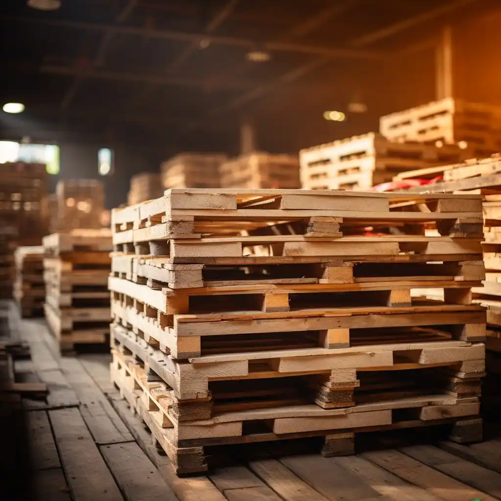 Optimización logística con tarimas de madera en almacén