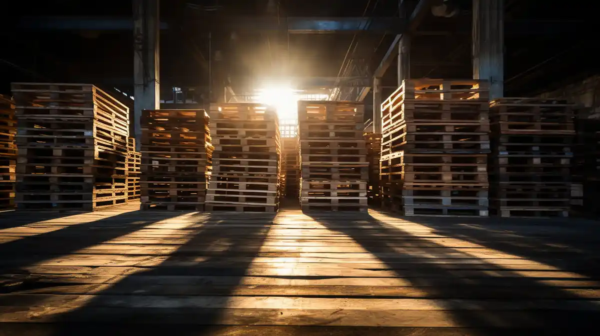 Pallets de madera de alta calidad en bodega