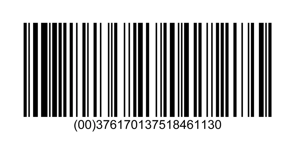 Código de barras GS1-128 con un SSCC de 18 dígitos precedido del identificador 00